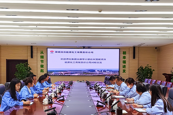 2023年6月16日  法律審計部人員 段進元  王穎莉  楊愛玲  王翠翠，王宏宏，前往蒲城清潔能源化工有限責任公司對標交流，蒲城清潔能源化工有限責任公司審計部部長劉廣林、法律風控部部長曹磊等人員參加座談會。.jpg